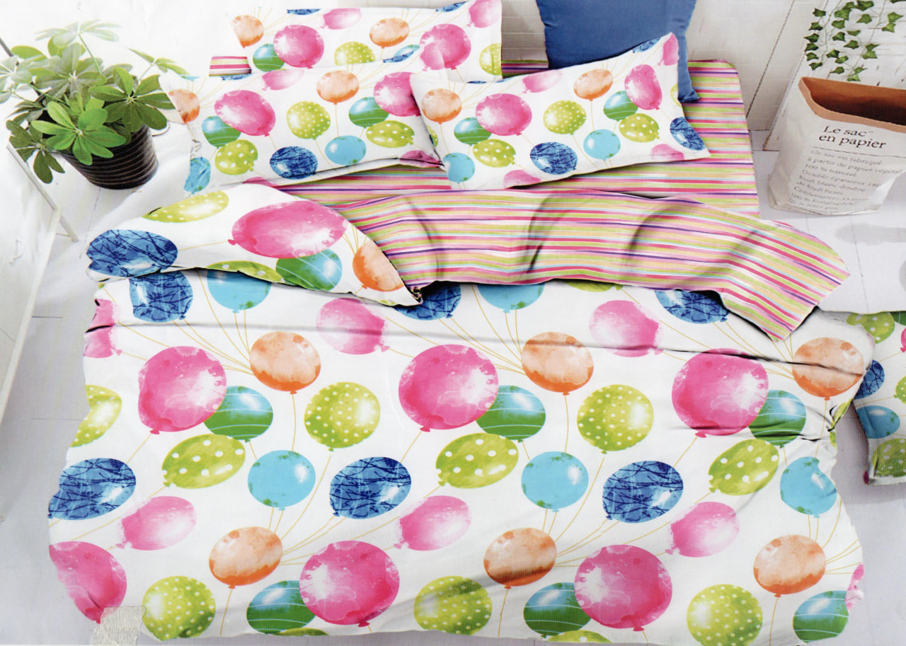 Постільна білизна двоспальна (бязь) "Райдужні кульки"