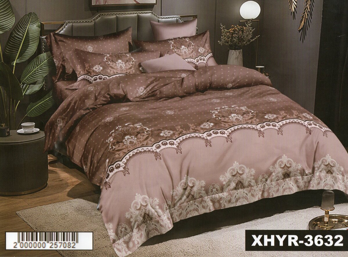 Постільна білизна полуторна (мікросатин) "Кавове-мереживо"