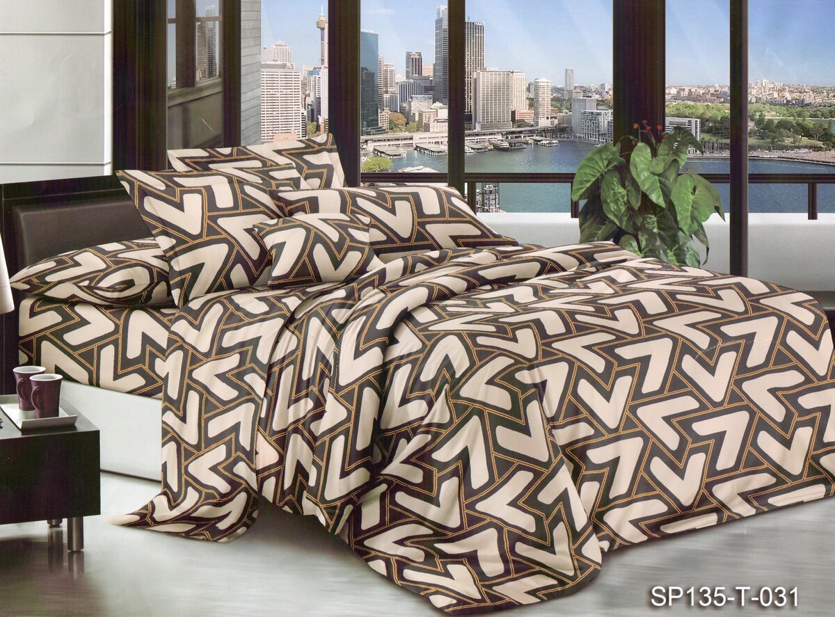 Постільна білизна двоспальна (мікросатин) "Мармур"