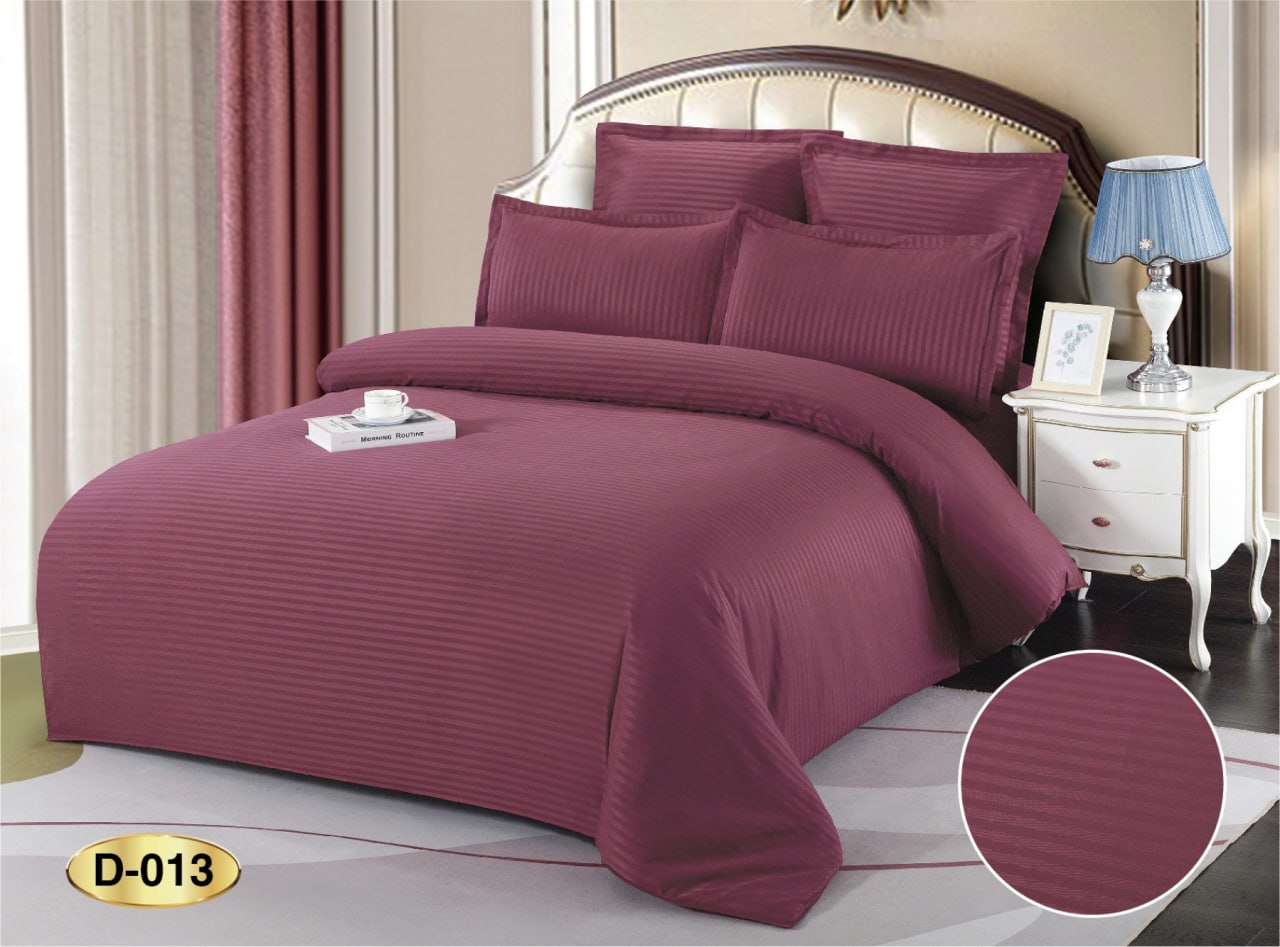 Постільна білизна "EAST" Страйп-сатин "Бордовий" євро