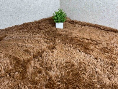 Покривало Colorful Home з довгим ворсом "Травичка" (Карамель) 220х240 см.