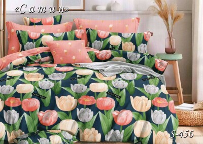 Постільна білизна (сатин) євро "Тюльпани" S-456