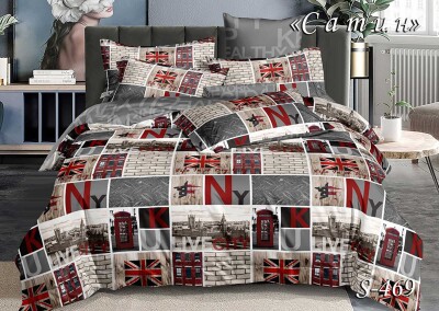 Постільна білизна (сатин) двоспальна "Фото-шпалери" S-469