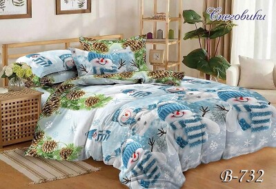 Постільна білизна євро "Сніговики" В-732