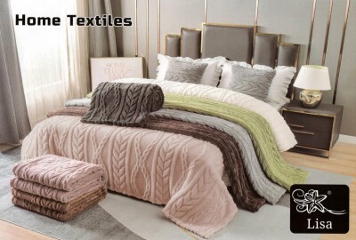 Покривало HOME TEXTILES Косичка 160х220см. Пудра