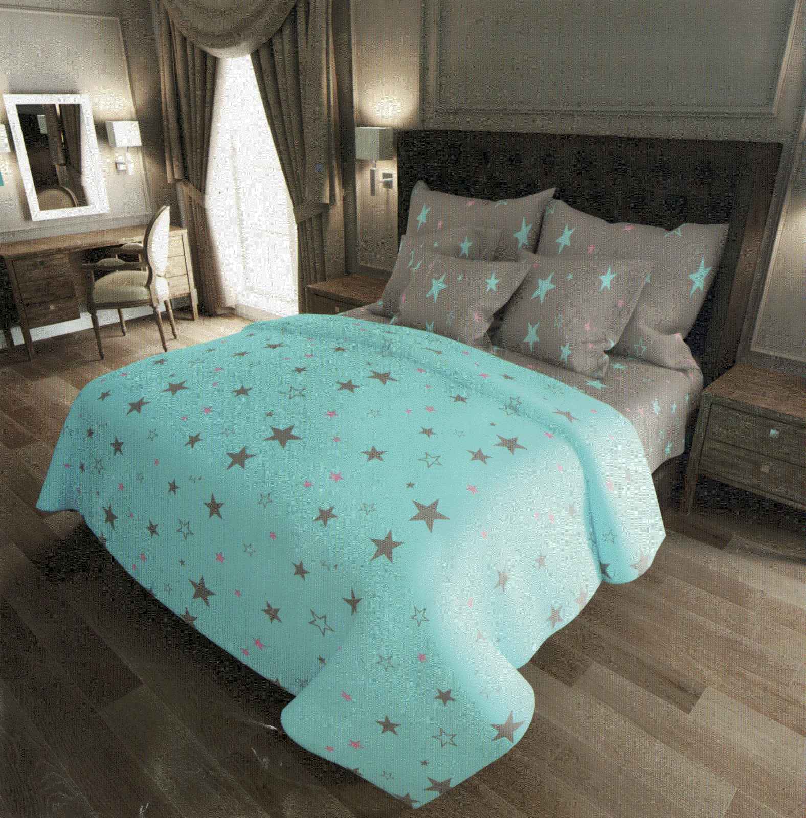 Постільна білизна євро (бязь) "Зірки"