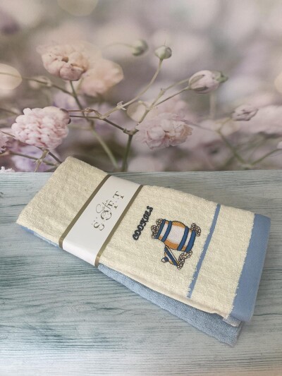 Набір кухонних рушників 2 шт махра "SOFT" 40х60 см. №12