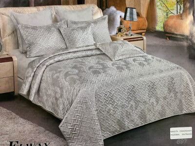 Атласне покривало + 2 наволочки 50х70 см. "Elway" №897