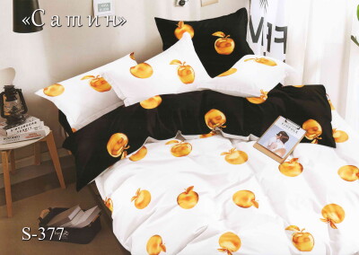 Постільна білизна (сатин) полуторна "Золоте-яблуко" S-377