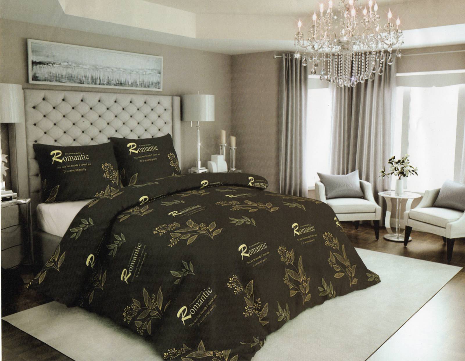 Постільна білизна двоспальна (бязь) "Романтик"