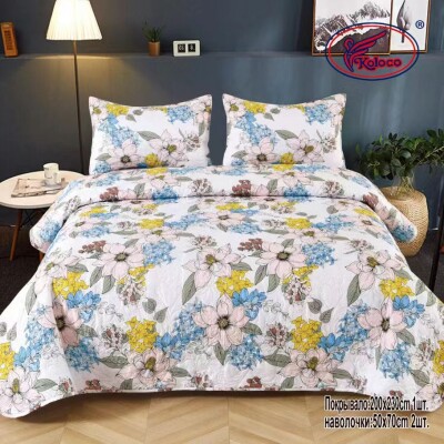 Покривало "Koloco" 200х230 см. + 2 наволочки 50х70 см. "Квіточки"
