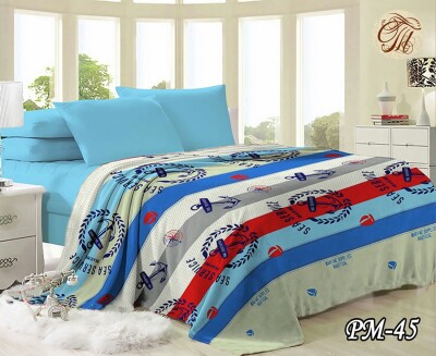 Флісовий плед "Морський якір" 200х220 см.