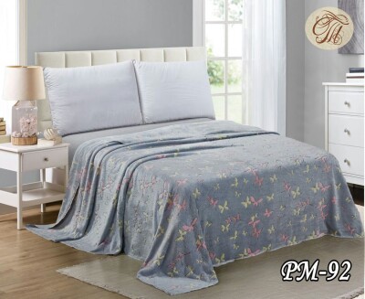 Флісовий плед "Метелики на сірому фоні" 160х210 см.