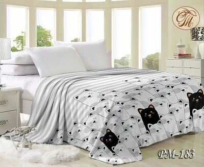 Флісовий плед "Коти з мультфільму" 160х210 см.