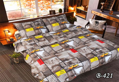 Постільна білизна двоспальна "Місто" B-421