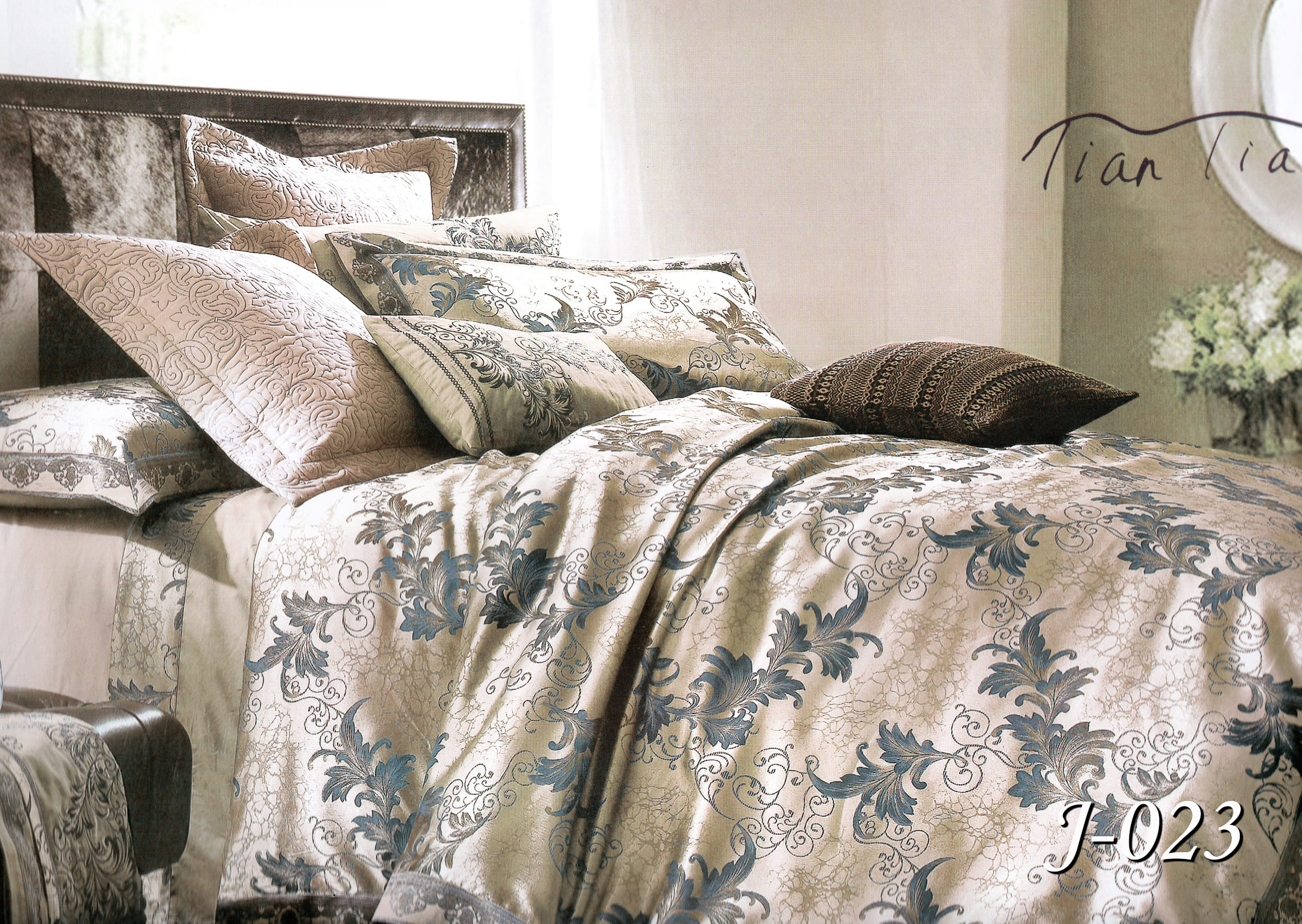 Постільна білизна євро (жакард) "Золота бронза" J-023