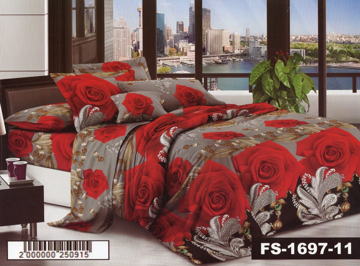 Постільна білизна євро (мікросатин) "Мак"