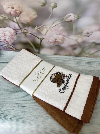 Набір кухонних рушників 2 шт махра "SOFT" 40х60 см. №4