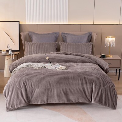 Покривало Colorful Home велюр + 2 наволочки 50х70см. "Капучино"