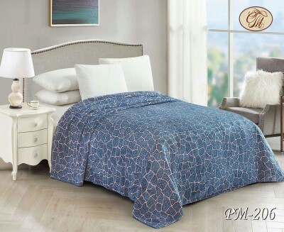 Флісовий плед "Сині камінці" 200х220 см.