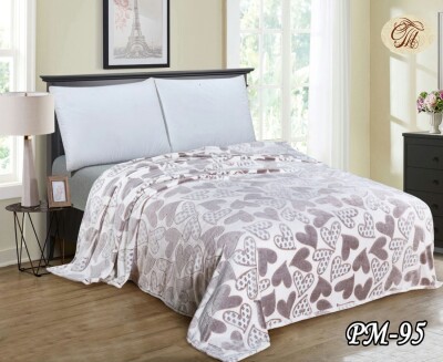 Флісовий плед "Рожеві серця" 160х210 см.