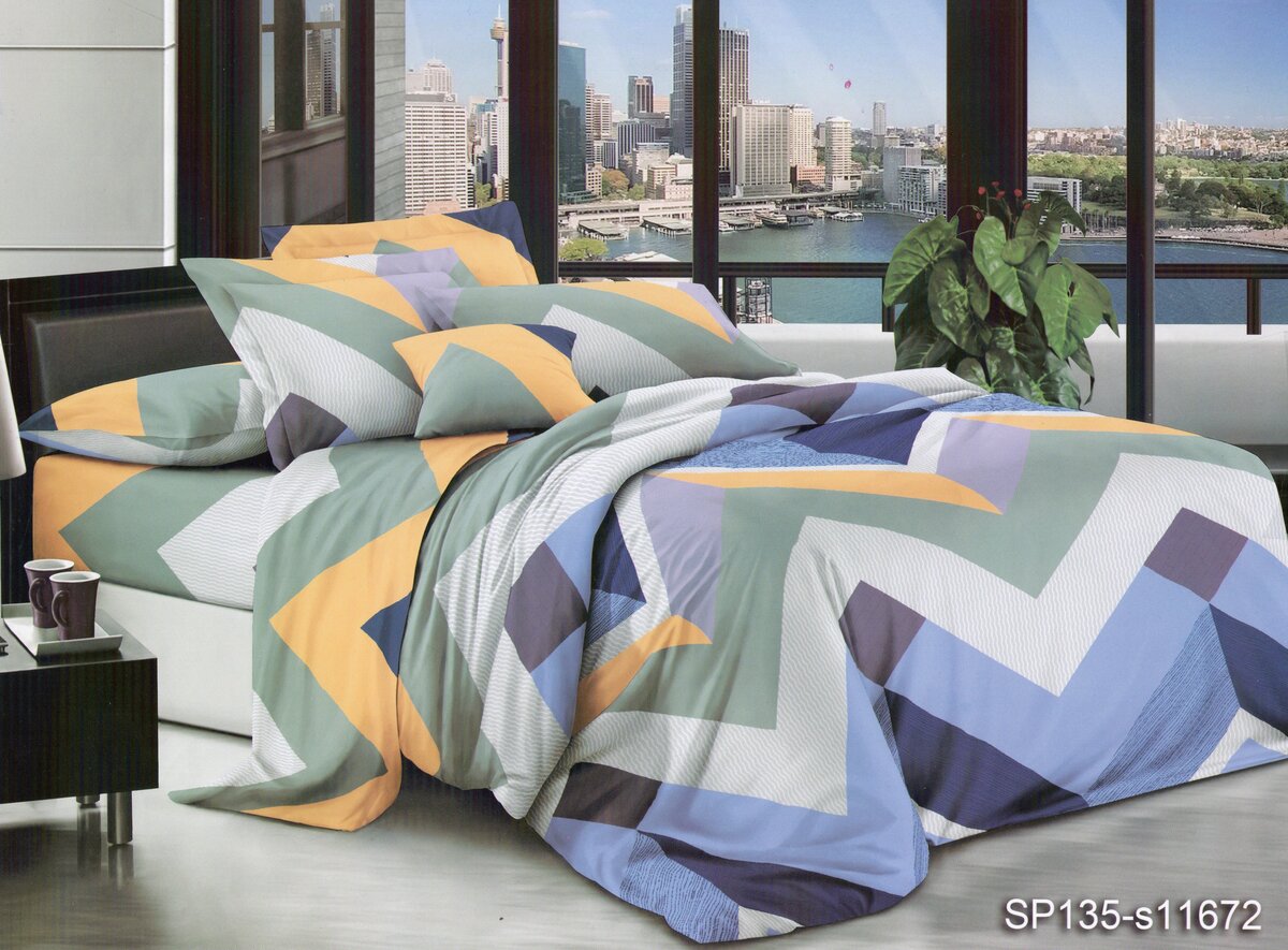 Постільна білизна двоспальна (мікросатин) "Зигзаг"