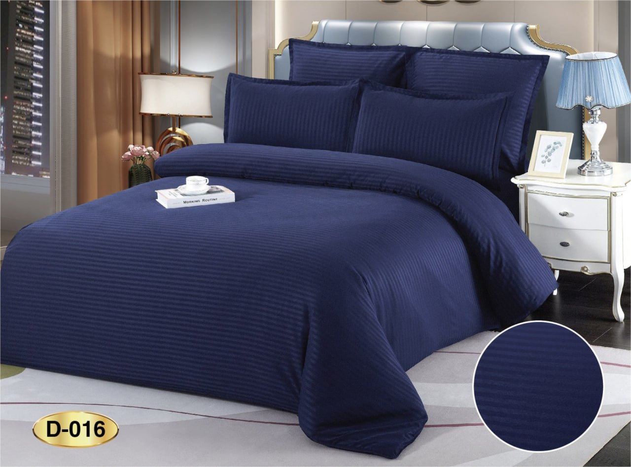 Постільна білизна "EAST" Страйп-сатин "Синій" євро