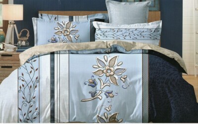 Покривало стьобане "Fashion" печворк 230х240 см. + 2 наволочки 50х70 см. "Морозний ранок"