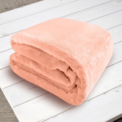 Плед з мікрофібри однотонний "ELWAY" 200х220 см. "Персик"