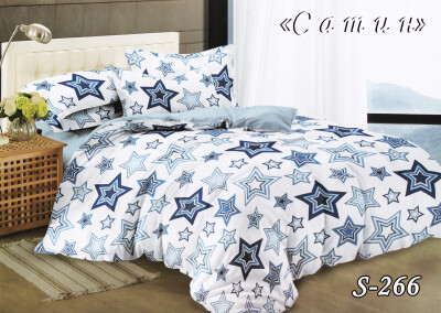 Постільна білизна (сатин) євро "Зірка на білому тлі" S-266