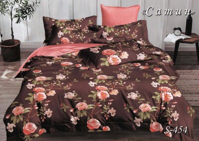 Постільна білизна (сатин) двоспальна "Троянди" S-454