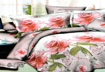 Постільна білизна двоспальна "Троянди великі" B-1142