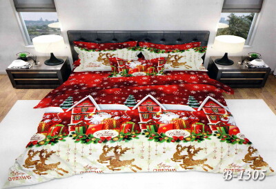 Постільна білизна двоспальна "Новорічне місто" В-1305