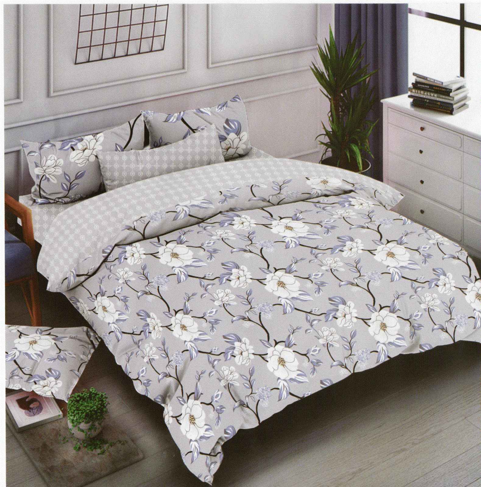 Постельное белье евро (бязь) "Королева ночи"