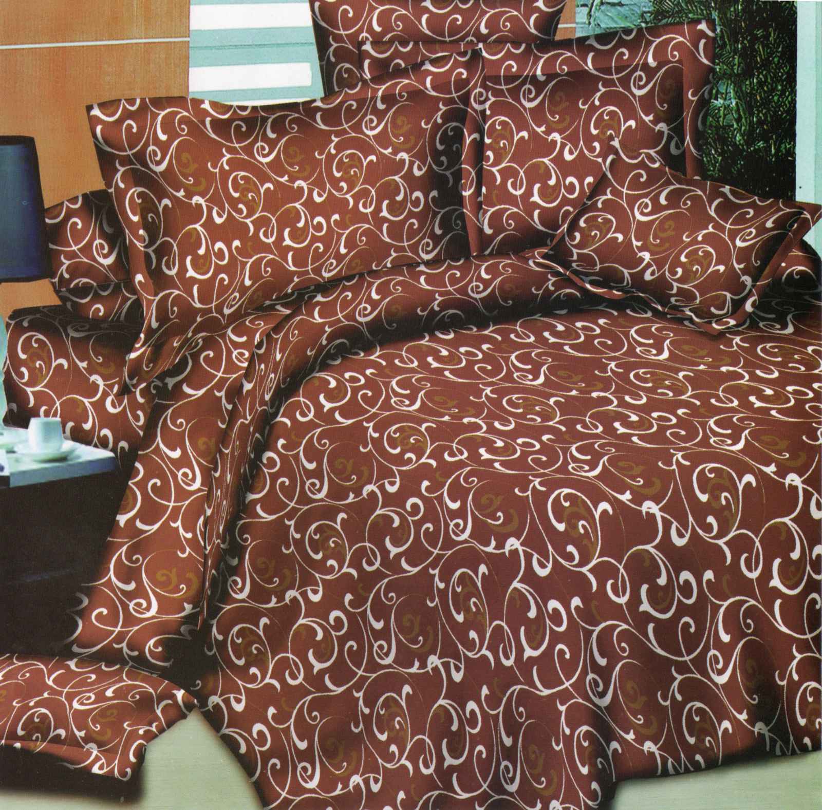 Постільна білизна двоспальна (бязь) "Вензель коричневий"