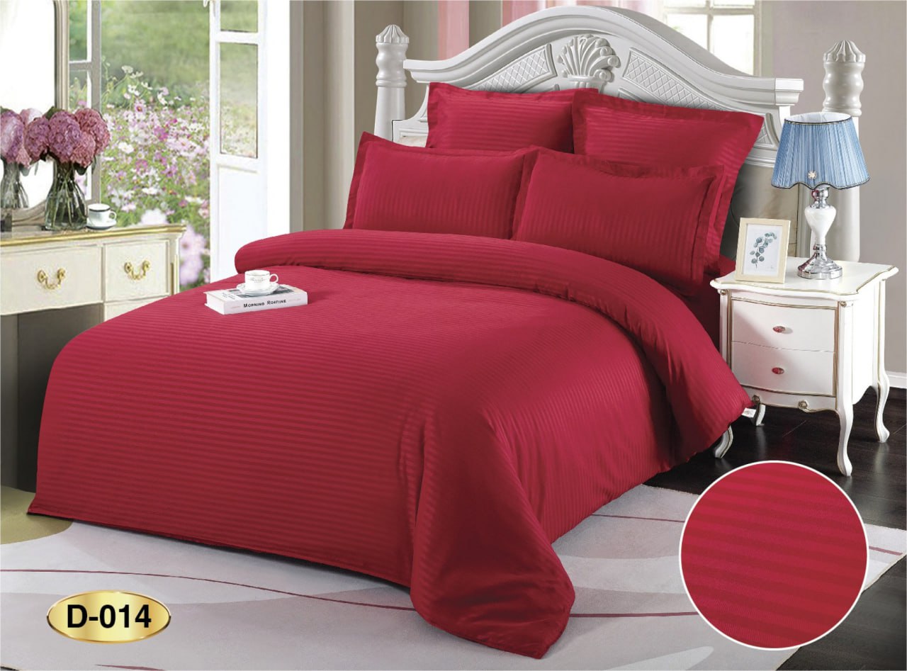 Постільна білизна "EAST" Страйп-сатин "Червоний" євро
