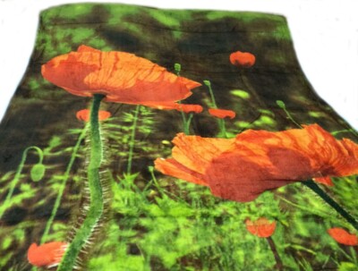 Плед з мікрофібри "ELWAY" 150х210 см. "Маки 3D"