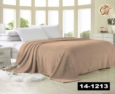 Флісовий плед "Бежевий з рожевим" 160х210 см.