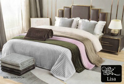 Покривало HOME TEXTILES Смуга 220х240см. Сірий