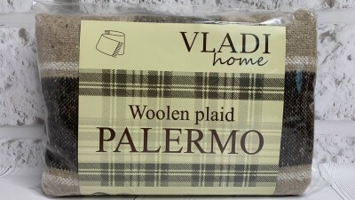 Плед напівшерсть Vladi 140х200см. "PALERMO" Клітка