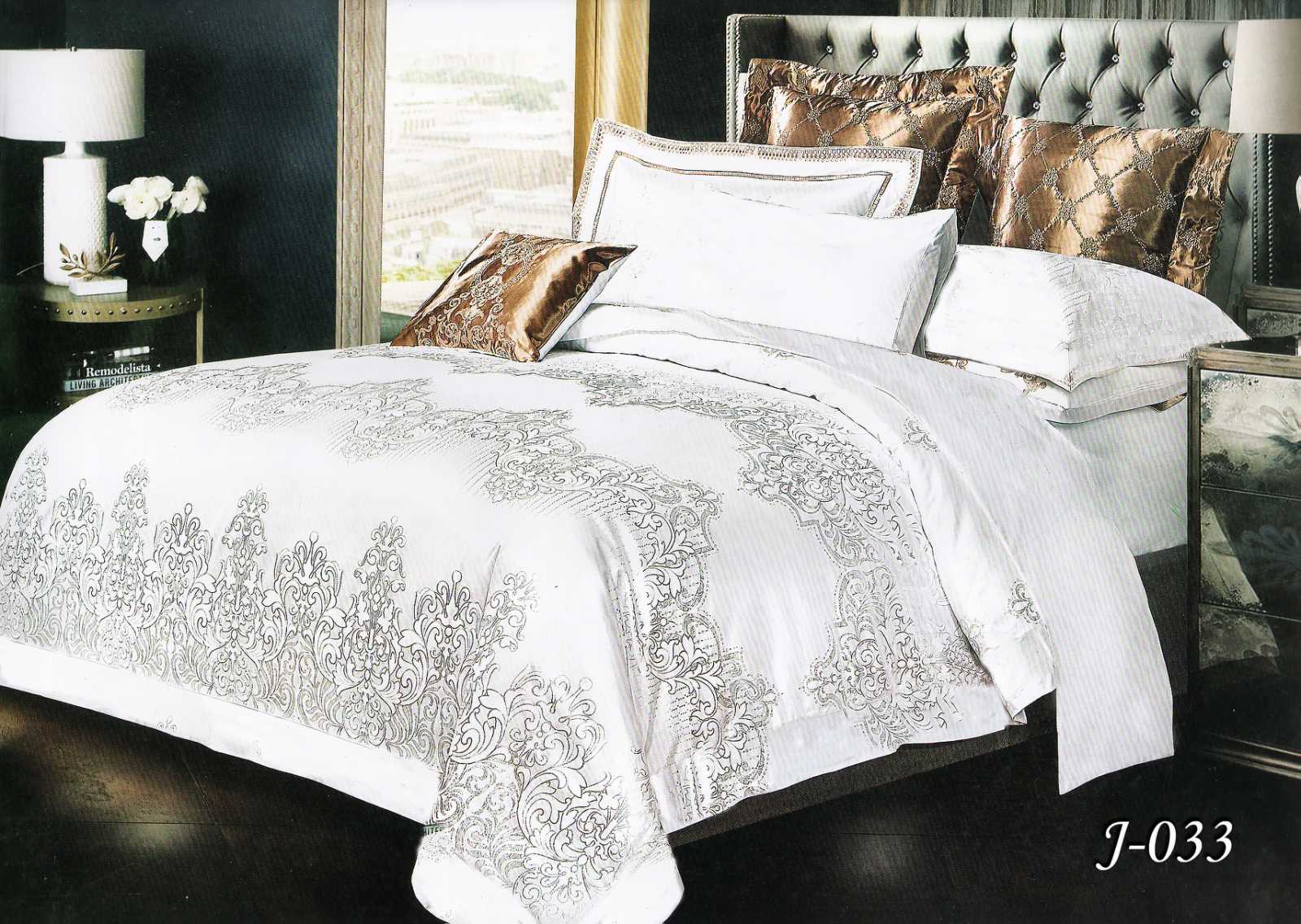 Постільна білизна євро (жаккард) "Білий" J-003