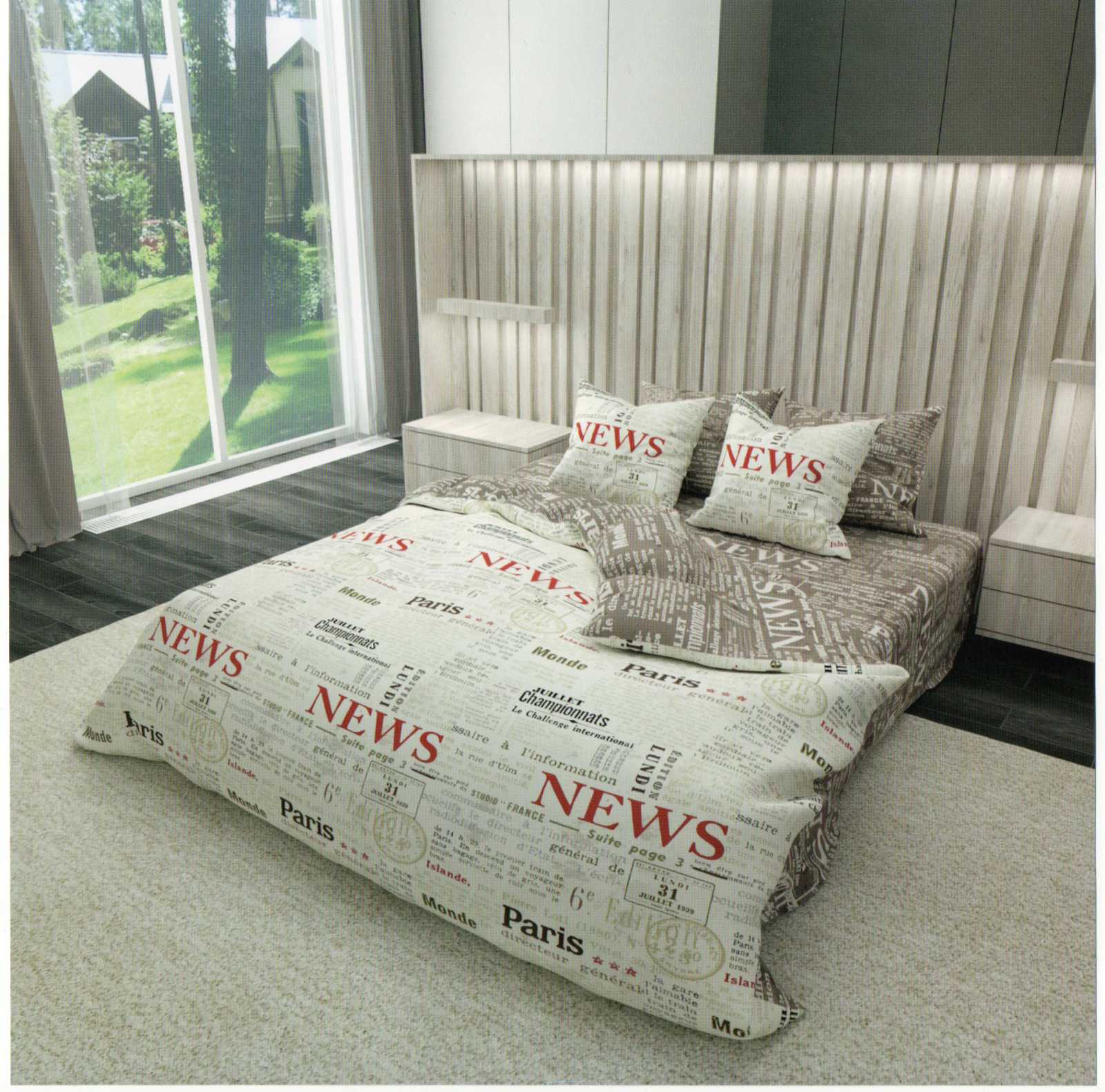 Постільна білизна двоспальна (бязь) "Газета"