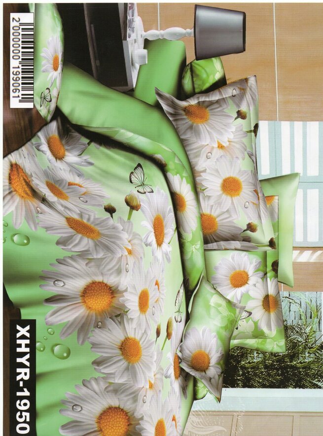 Постільна білизна полуторна (мікросатин) "Ромашки"