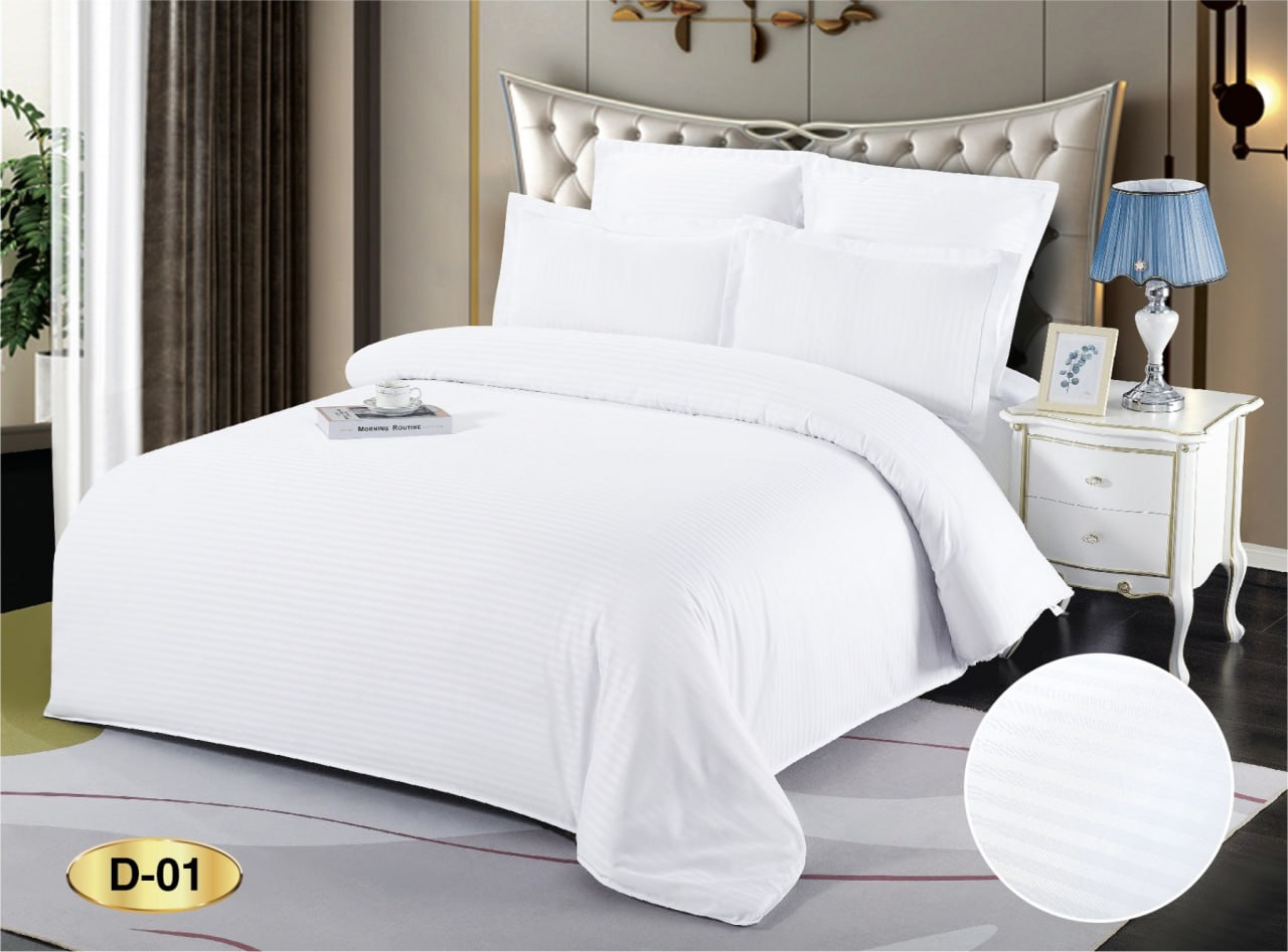 Постільна білизна "EAST" Страйп-сатин "Білий" євро