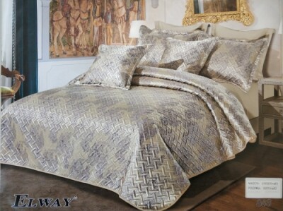 Атласне покривало + 2 наволочки 50х70 см. "Elway" №843