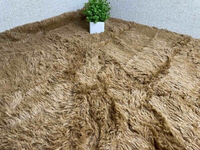 Покривало Colorful Home з довгим ворсом "Травичка" (Світлий шоколад) 220х240 см.