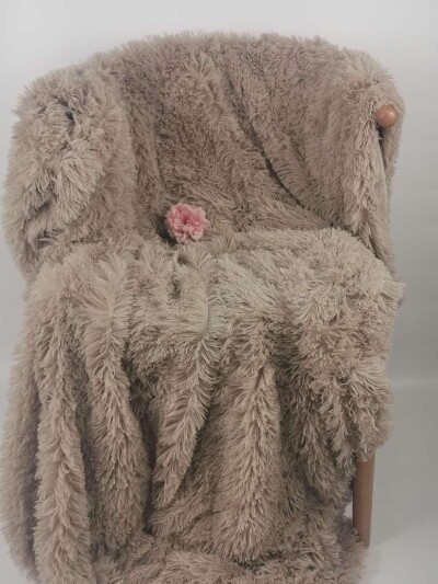 Покривало Colorful Home з довгим ворсом "Травичка" - 160х210см (Темно-пісочний)