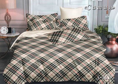 Постільна білизна (сатин) двоспальна "Кубики" S-461