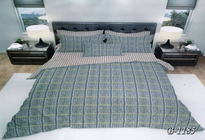 Постільна білизна євро "Абстракція кубики на зеленому" B-1185