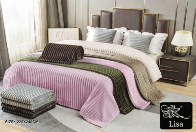 Покривало HOME TEXTILES Смуга 220х240см. Світло фіолетовий